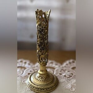 SOLD Beautiful Vintage 1960’s Hollywood Regency Filigree Fluted Bud Vase.